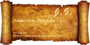Jambrich Ibolya névjegykártya