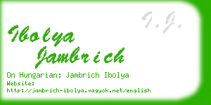 ibolya jambrich business card